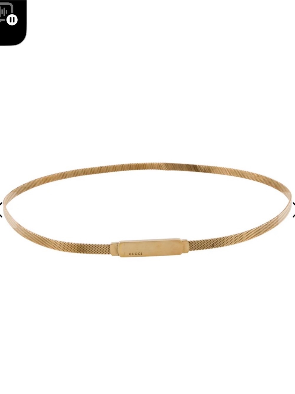 Gucci Gold Slim Mesh Logo Waist Belt